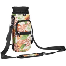 KEMIMOTO 750ML Wasserflaschenhalter Tasche, Trinkflasche Beutel, Bottel Carrier, Neopren Tragbare Trinkflaschenhalter Tasche mit Verstellbarem Schultergurt für Camping, Radfahren, Reisen.