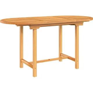 vidaXL Gartentisch Ausziehbar 110-160x80x75 cm Massivholz Teak - Braun