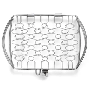 Weber Fisch & Gemüsehalter/Korb - Klein (28 x 20cm), aus Edelstahl, Ideal zum BBQ/Grillen von empfindlichen Grillgut, einfaches Wenden auf dem Grill, spühlmaschinenfest - Silber (6470)