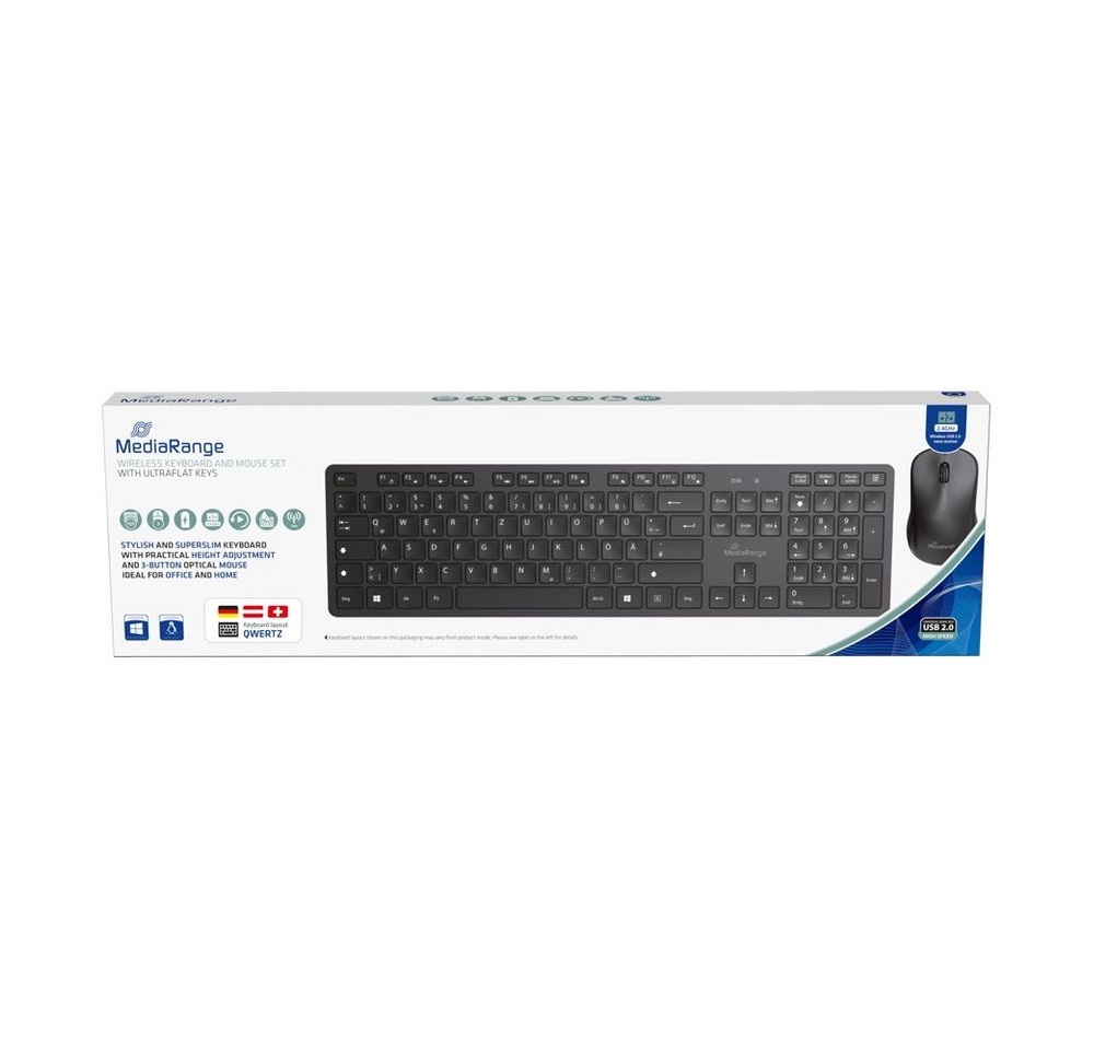 Bild von MROS107 Wireless Keyboard and Mouse Set schwarz,