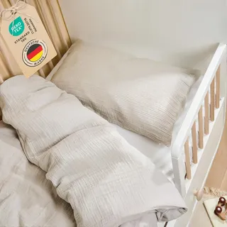 Laleni Baby & Kinder Bettwäsche Set 100x135cm + Kissenbezug 40x60cm, 100% Baumwolle, Oeko-TEX Zertifiziert, Grau