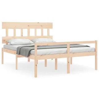 vidaXL Seniorenbett mit Kopfteil 160x200 cm Massivholz - Braun