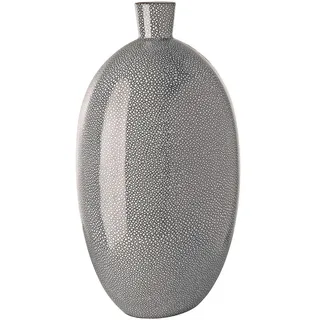 Bodenvase , Grau , Keramik , oval , 26x45x20 cm , auch für frische Blumen geeignet , Dekoration, Vasen, Bodenvasen