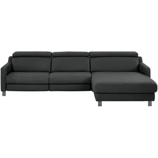 Valdera Ecksofa , Anthrazit , Leder , Echtleder , Semi-Anilinleder , Ottomane rechts, L-Form , 291x176 cm , Goldenes M , Typenauswahl, Lederauswahl, Stoffauswahl, seitenverkehrt erhältlich, Bettfunktion erhältlich , Wohnzimmer, Sofas & Couches, Wohnlandschaften, Ecksofas