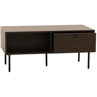 MCW Couchtisch MCW-N78, Wohnzimmertisch Sofatisch, skandinavischer Stil Metall Holz Melamin MVG 45x100x50cm ~ dunkelbraun