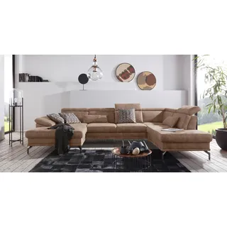 Dekokissen SIT & MORE "Scorpio", braun (nugat, unifarben), B:10cm H:25cm L:65cm, Microfaser, Dekokissen_Sitzkissen_Kissenhüllen, Dekokissen, 2er-Set Nierenkissen