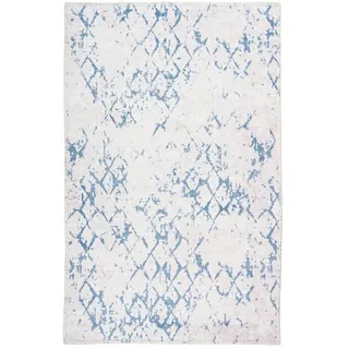 Kayoom Flachwebeteppich , Blau, Weiß , Textil , Vintage , rechteckig , 200x290 cm , pflegeleicht , Teppiche und Böden, Teppiche, Webteppiche