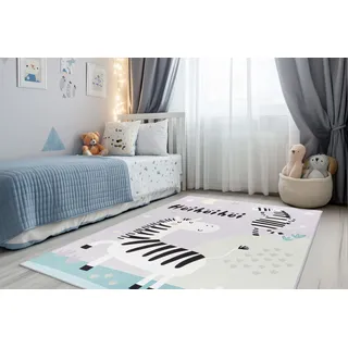 OBSESSION Kinderteppich "Magic Kids ML 103", rechteckig 8 mm Höhe niedliches Zebra Motiv, waschbar, Kinderzimmer,