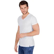 Bild T-Shirt »TRIGEMA V-Shirt Slim Fit«, (1 tlg.), weiß