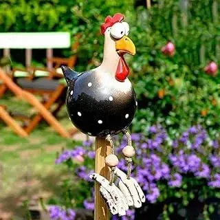 Keramik Huhn Gartendeko,Handarbeit Gartenstatue Dekorative Henne Gartenstecker,Gartendeko Huhn Deko,Gartenfigur Gartendekoration,Harz Statue Bauernhof Balkon Wohnzimmer Deko