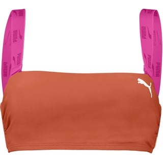 PUMA Damen Bandeau Bikini Top, Pink / Chili, XL EU