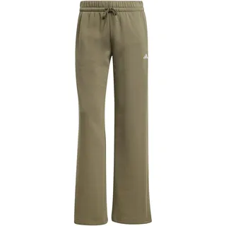 adidas Women's Essentials SMALL Logo Feel Cozy Open Hem Pants, Olive strata/White, M