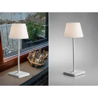 JAMMIN wiederaufladbare Tischlampe aus weißem Metall, dimmbar 3000K (warmes Licht) IP54 - Weiß