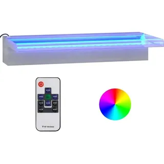 vidaXL Wasserfall-Element mit RGB LEDs Edelstahl 45 cm - Silber