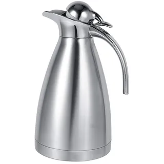 Cocoarm Kaffeekanne Weiß Thermo Thermoskanne Getränkespender Edelstahl 1,5/2L Kaffeekanne Teekanne Isolierkanne Epülmaschinenfest Wärmespeicherung Kanne (1,5L-Eine Art Kunststoffgriff naturfarben)