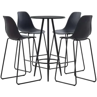vidaXL 5-tlg. Bar-Set Kunststoff Schwarz