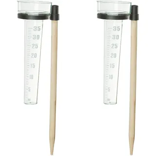 Relaxdays Regenmesser 2er Set natur/transparent