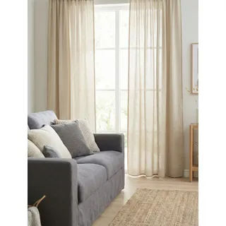 Vorhang WIRTH "Sunday" Gr. 1, beige (creme), B:141cm H:141cm, Jacquard, Baumwolle, Polyester, Gardinen, Vorhang, nach Maß