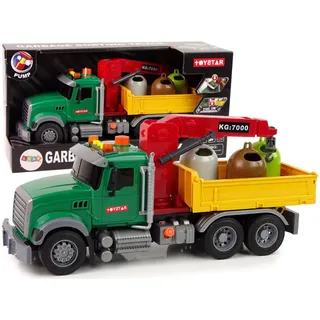 Lean Toys LKW-Auto-Kran-Transport-Mülltonnen-Sound