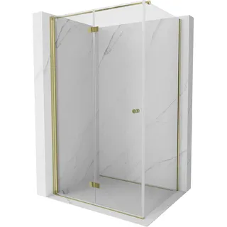 Mexen Mist-F T faltbare Duschkabine links 75 x 70 cm, transparent, gold - 8A6T-075-070-50-00-L