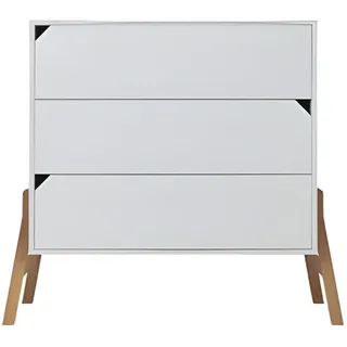 Raumhirsch Furniture Kinderkommode Lotta – rustikale Eleganz und Funktionalität Weiß , Holzwerkstoff , Rechteckig , 107x93x50 cm , Kleinmöbel, Kommoden, Kommoden