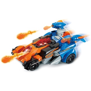 VTech - Switch & Go Dinos Combo, Dinosaurier Super Spino-Dactyl 2-in-1, Spinosaurus, Pterodaktyl, Kampfauto, Feuerkugelschießen, Geschenk für Kinder ab 4 Jahren – Inhalt in französischer Sprache