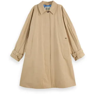 Scotch & Soda Damen Trench Floral Embossed Cotton Blend Carcoat, Sand,XL