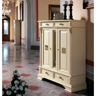Kommode Anrichte Schrank Sideboard Garderobe Italienische Möbel Antik Stil Holz - Weiß