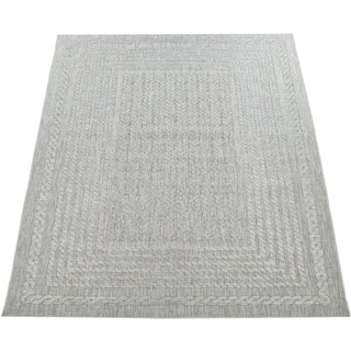 Paco Home »Liege 390«, rechteckig, 4 mm Höhe, Flachgewebe, melierte Sisal Optik, mit Bordüre, Outdoor geeignet beige