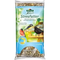 Dehner Natura Premium Wildvogelfutter, Streufutter, Ganzjahresfutter proteinreich / energiereich, hochwertiges Vogelfutter für Wildvögel, 2.5 kg