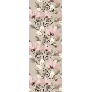 Queence Vinyltapete "Blumen", beige, B:0,9m L:2,5m, Vinyl, Tapeten, Vinyltapete, 90x250cm, selbstklebend, kinderleichte Anbringung,, Sticker,