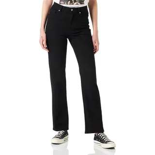 ONLY Damen Onlemily Hw Long Straight Pant Pnt Ptt Hose, Schwarz, 32W / 30L EU