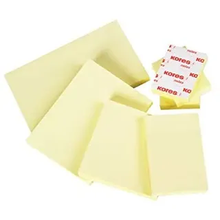 KORES N46100 Haftnotizen Notes, 100 x 75 mm, 100 Blatt, gelb