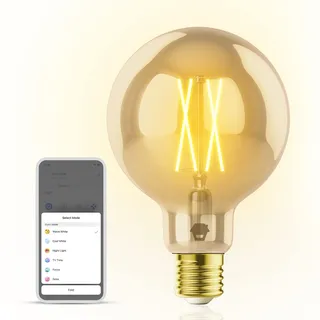 Chuango G95G - Smart vintage Edison-Glühbirne, Intelligente, energieeffiziente Glühbirne, Alexa, Google, Siri, 7 W, 220-240 V, E27-Fassung