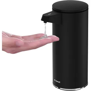 AIKE Seifenspender Automatisch Edelstahl mit Sensor Infrarot, 280ml Berührungsloser Automatischer Seifenspender USB-Aufladung