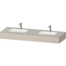 Duravit Qatego Einbauwaschtisch mit Konsole, 1600x550x170mm, Doppelwaschtisch, QA46950, Farbe: taupe supermatt