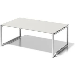 BISLEY Cito Chefarbeitsplatz/Konferenztisch, 740 mm höhenfixes O-Gestell, Metall, Gw396 Dekor Grauweiß, Gestell Verkehrsweiß, 120 x 200 x 85 cm
