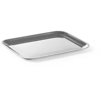 HENDI Servierplatte, Catering, Sandwichplatte, geeignet für Geschirrspüler, 205x155x(H) 10mm, Edelstahl