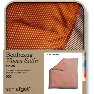 Schlafgut Bettbezug »Woven Satin Fade mit feinen Streifen« mit Farbverlauf, Mix & Match: passender Kissenbezug erhältlich, rot