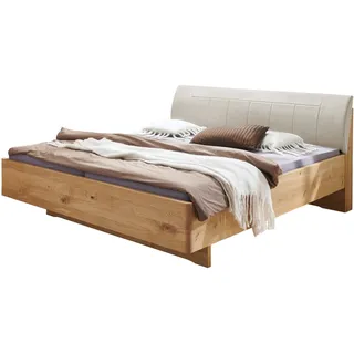 Wiemann Holzbett »Cardiff, Bettgestell, Bettrahmen, teilmassiv, mit Polsterkopfteil« bianco, eiche teilmassiv, B:200cm L:200cm, Betten, Holzbett, Fußteil aus Massivholz, verschiedene Größen