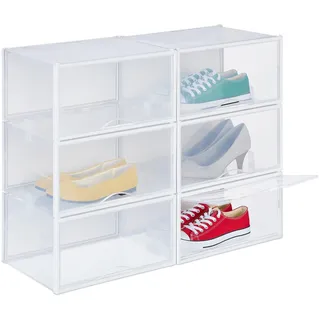 Relaxdays Schuhbox 38,6 x 36,8 x 11,5 cm 1-tlg. transparent