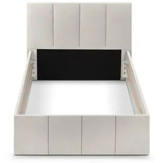 Halmon Schlafkomfort Betten Polsterbett Dalas Beige 140 x 200 x 40 cm Stauraum Ohne Matratze und Lattenrost , Holz , 140x200 cm , Schlafzimmer, Betten, Polsterbetten