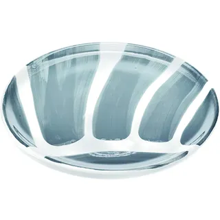 Zafferano Striche Set 2 Pizza Teller, handgemacht und handdekoriert, gebürstet, Steingut, d.33cm, Grau