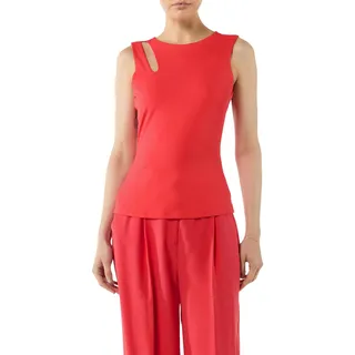 Comma Jersey-Top mit Cut-Out an der Schulterpartie