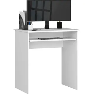 Computertisch, Bürotisch mit ausziehbarer Tastaturablage, 68 x 51 x 74 cm, Schreibtisch in weiß, ideal für Kinderzimmer und Heimbüro - Weiß