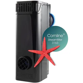 Tunze Comline Streamfilter 3163 l Wasserfilter zur Oberflächenabsaugung + Absaugung von Bodennähe für Aquarien mit 60-400 L l Aquariumfilter mit starker Magnethalterung l flexibles Filtermedium