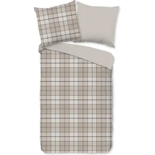 Duvet cover Good Morning 155x220 + 1* 80x80 cm - check print - Beige