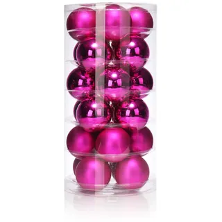 COM-FOUR com-four® 24x Weihnachtskugeln, Christbaumkugeln aus echtem Glas für Weihnachten, Baumschmuck für den Christbaum, Ø 6 cm