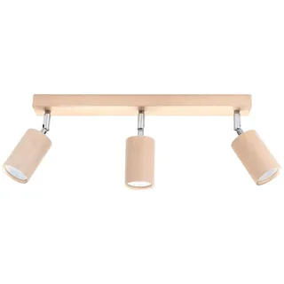 Deckenlampe Holz l:45cm 3x GU10 Strahler Spot lampe Wohnzimmer Flur VESUVIA
