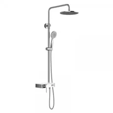 HSK Shower-Set AquaSwitch RS 200 Mix, Ablage: Glas weiß, 1001800-07, Ausführung: mit Standard-Kopfbrause rund, flach, Ø250mm, Höhe 8 mm